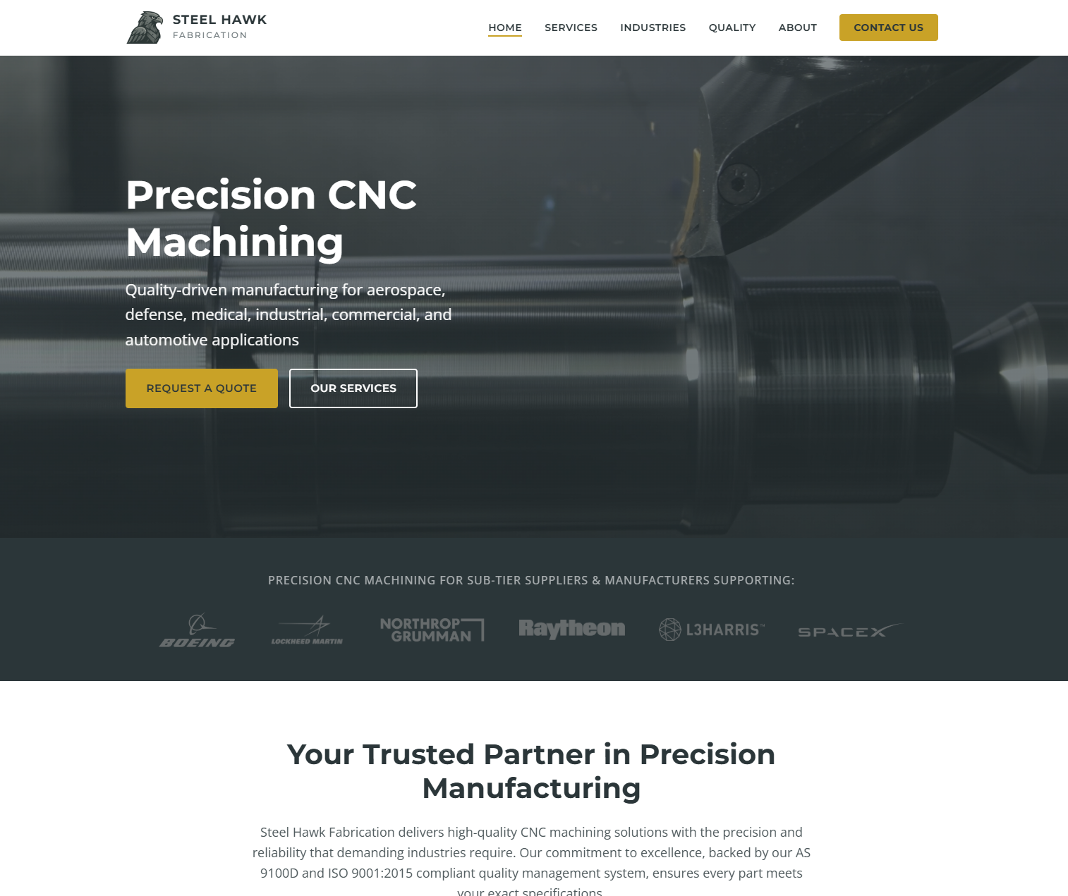Steel Hawk Fabrication - Precision CNC Machining Website